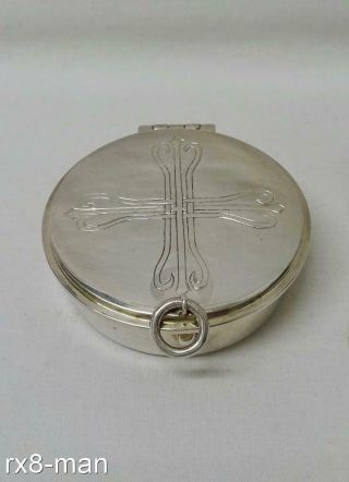 1966 Vintage Solid Sterling Silver Pyx Holy Communion Wafer Box