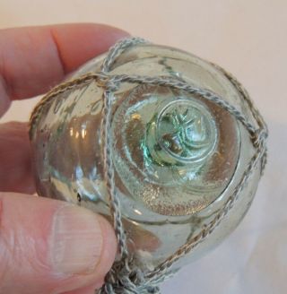 Japanese Glass Fishing Float.  Small 2.  5 Inch.  Very Rare Makers Mark,  Net (10)