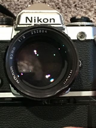 Nikon FE Camera,  Motor drive,  extra 200 mm lens,  Bag and Accessories 8