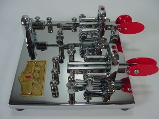 Vintage Vibroplex Double Keys Deluxe Chrome Iambic Telegraph Morse Code HAM Bug 7