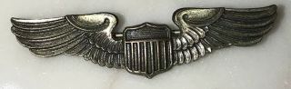 AUTHENTIC WW2 U.  S.  MILITARY STERLING SILVER PILOT WINGS PIN Vintage 2 