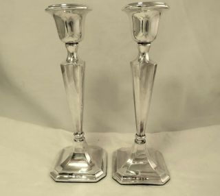 Sterling Silver Candlesticks Birmingham 1918 - By Mappin Bros 8 Inches