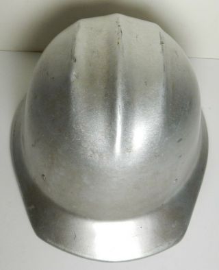 VINTAGE silver ALUMINUM BULLARD 502 Hard Hat IRONWORKER 2