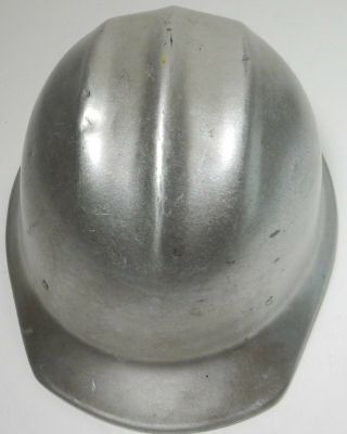 VINTAGE silver ALUMINUM BULLARD 502 Hard Hat IRONWORKER 5