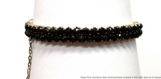 Antique Victorian Bohemian Garnet Old Mine Cut Gold Bangle Bracelet