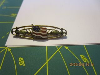1940s Enamel Star American Flag Brooch Pin WWII Patriotic Sweetheart gold filled 3