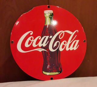 Vintage Coca Cola Soda Pop Coke Motor Oil Gas Porcelain Service Station Sign