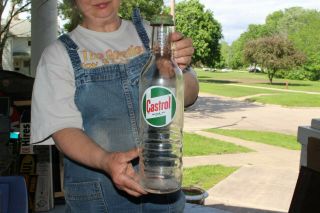 Vintage Castrol Motor Oil Gas Station Glass Bottle Jar Can Sign