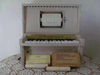 Vintage Piano Lodeon By J.  Chein & Co.  Player Piano With 3 Rolls,  Box
