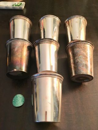 7 Wm Rogers Silver Plated Julep Cups 1025