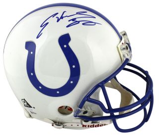 Colts Edgerrin James Signed Vintage Authentic Proline Full Size Helmet Bas