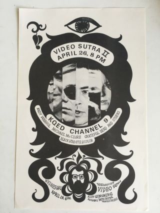 Grateful Dead Andy Warhol Allen Ginsberg 1967 Handbill Video Sutra Cgc Rare