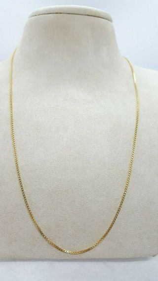 Vintage 18k Yellow Gold Box Necklace Chain