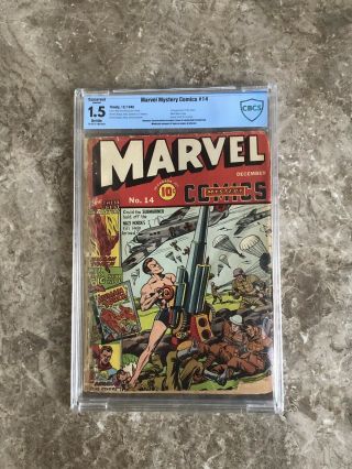 Marvel Mystery 14 Cbcs 1.  5 Conserved Timely Classic Cover Rare Key