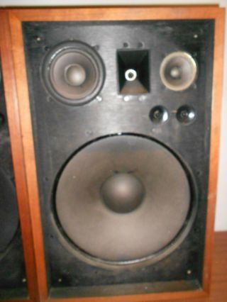 Vintage Pioneer CS - 99 Speakers Walnut Cabinet and Lattice Grills 6