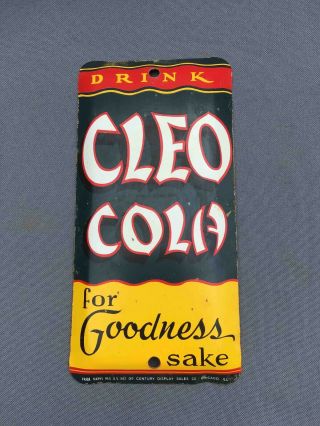 Vintage Drink Cleo Cola Painted Tin Soda Advertising Door Push Plate Sign