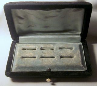 Antique Victorian Silk Velvet Jeweler Presentation Box For 6 Rings 3 Day Nr