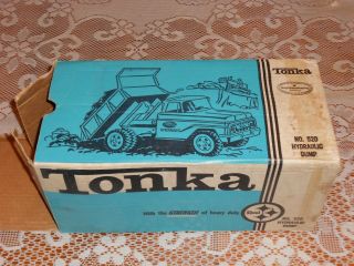 1960 ' s Vintage Pressed Steel Tonka 520 Hydraulic Dump Truck w/box VERY MINTY 12