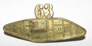 Ww2 - 63rd Armor Regiment Officers Collar Pin United States Army Tank Corps Pin