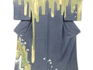 4067634: Japanese Kimono / Vintage Homongi / Shibori / Floral Plants