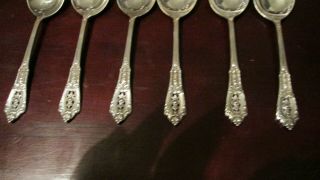 Set Of 6 Wallace Rose Point Soup Spoons Sterling Silver No Mono 2