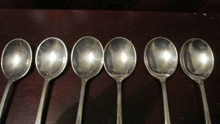 Set Of 6 Wallace Rose Point Soup Spoons Sterling Silver No Mono 3
