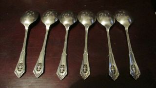 Set Of 6 Wallace Rose Point Soup Spoons Sterling Silver No Mono 4