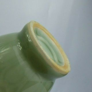 Chinese Fine Quality Longquan Celadon Bottle Vase Floral Design Qing / Republic 5