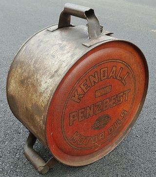 Vintage Kendall Motor Oil Penzbest 100 Pure Pennsylvania 5 Gallon Rocker Can