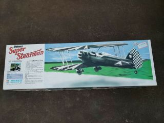 Vintage Rc Balsa Plane Kit Stearman By Midwest Products Rare 65 " Wingspan