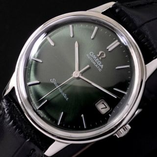 Vintage Omega Seamaster Automatic Emerald Dial Date Dress Men 