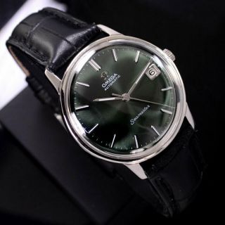 VINTAGE OMEGA SEAMASTER AUTOMATIC EMERALD DIAL DATE DRESS MEN ' S WATCH RARE ITEMS 4