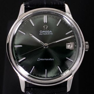 VINTAGE OMEGA SEAMASTER AUTOMATIC EMERALD DIAL DATE DRESS MEN ' S WATCH RARE ITEMS 5