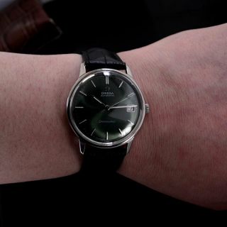 VINTAGE OMEGA SEAMASTER AUTOMATIC EMERALD DIAL DATE DRESS MEN ' S WATCH RARE ITEMS 8