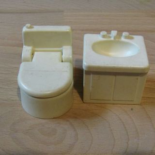 Vintage Fisher Price Little People Toilet Sink White House Replacement Toy