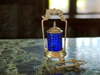 Peter Acquisto Sterling Silver Limited Edition Blue Glass Sterling Pickle Caster 5