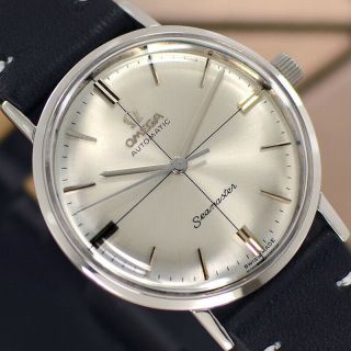 Vintage Omega Seamaster Automatic Silver Dial Cross Line Analog Dress Mens Watch