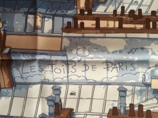 HERMES 90CM SILK SCARF Les Toits De Paris ROOFTOPS GRAIL Rare Lovely Blue CW 2
