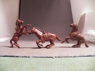 Marx 54mm Saddle Horses Set Of Three Three Different Color Matched