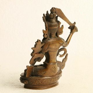 Chinese Copper Handwork Carved the Bodhisattva Manjusri Statue KT0025 5