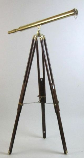 Harbormaster Brass Telescope On Tripod - Telescope Wooden Tripod - Nautical