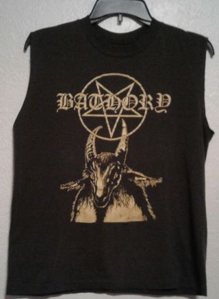 Bathory T Shirt Vintage 1984 Goat &pentagram Black Metal Mayhem Darkthrone Venom