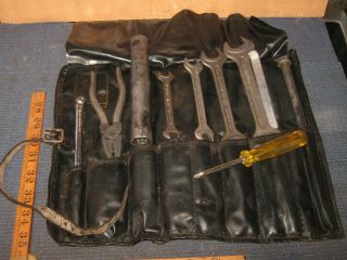 Vintage Jaguar E Type S3 Tool Kit Heyco Spanners Vinyl Roll Sheffield Pliers