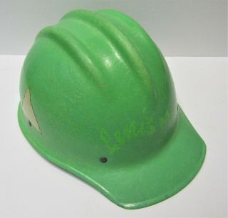 Vtg Green Bullard 502 Fiberglass Hard Boiled Hard Hat Ironworker
