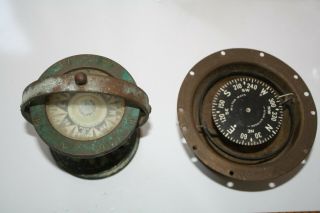 Two Antique/vintage Maritime Compass & Parts