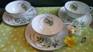 Harmony House Fleur China Teacup & Saucer 3pc Set Vintage