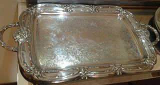 Vintage Large Silver Plated Service Tray 23 " X 13 "