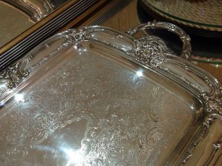 Vintage Large Silver Plated Service Tray 23 