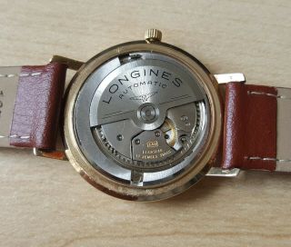 Gent ' s Vintage.  375 9ct Gold Longines Flagship Automatic Wrist Watch & Box 9