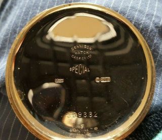 Vintage J W Benson 9ct gold open face15 jewel pocket watch - 1937 in GWO c/w Box 8